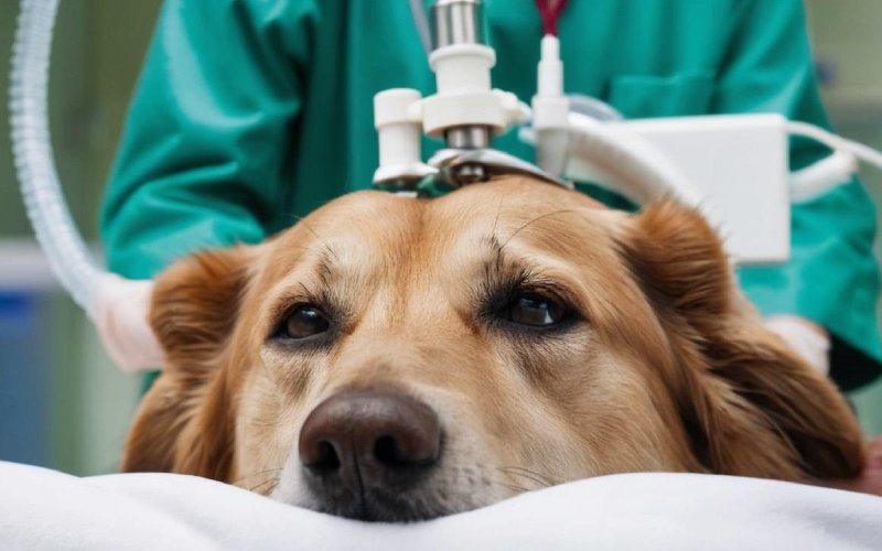 dog checkup at the vet clinic